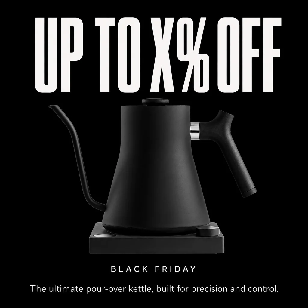 Percent off hero ad for the Fellow Stagg EKG kettle