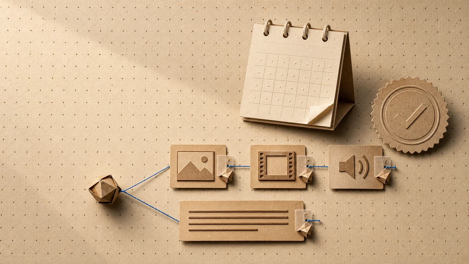 Editorial origami illustration for AI content disclosure: what marketing teams must label before August 2026
