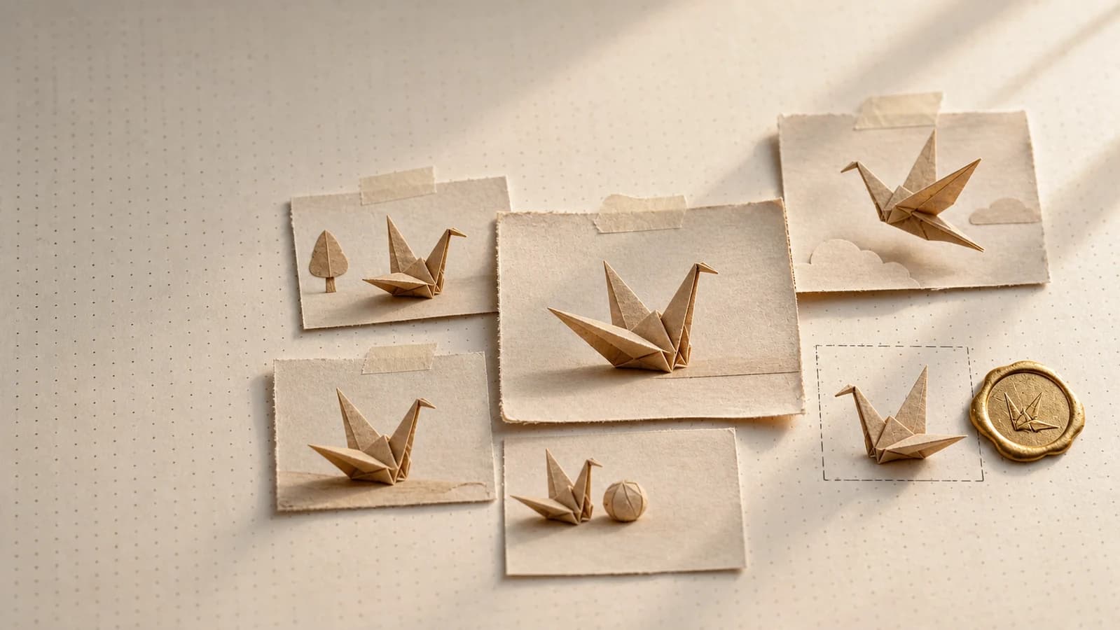 Editorial origami illustration for Consistent AI characters: how to keep a brand mascot on-model