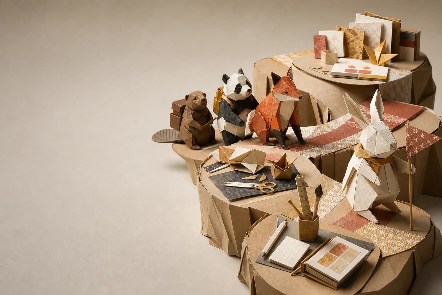 Origami editorial scene for Playbooks