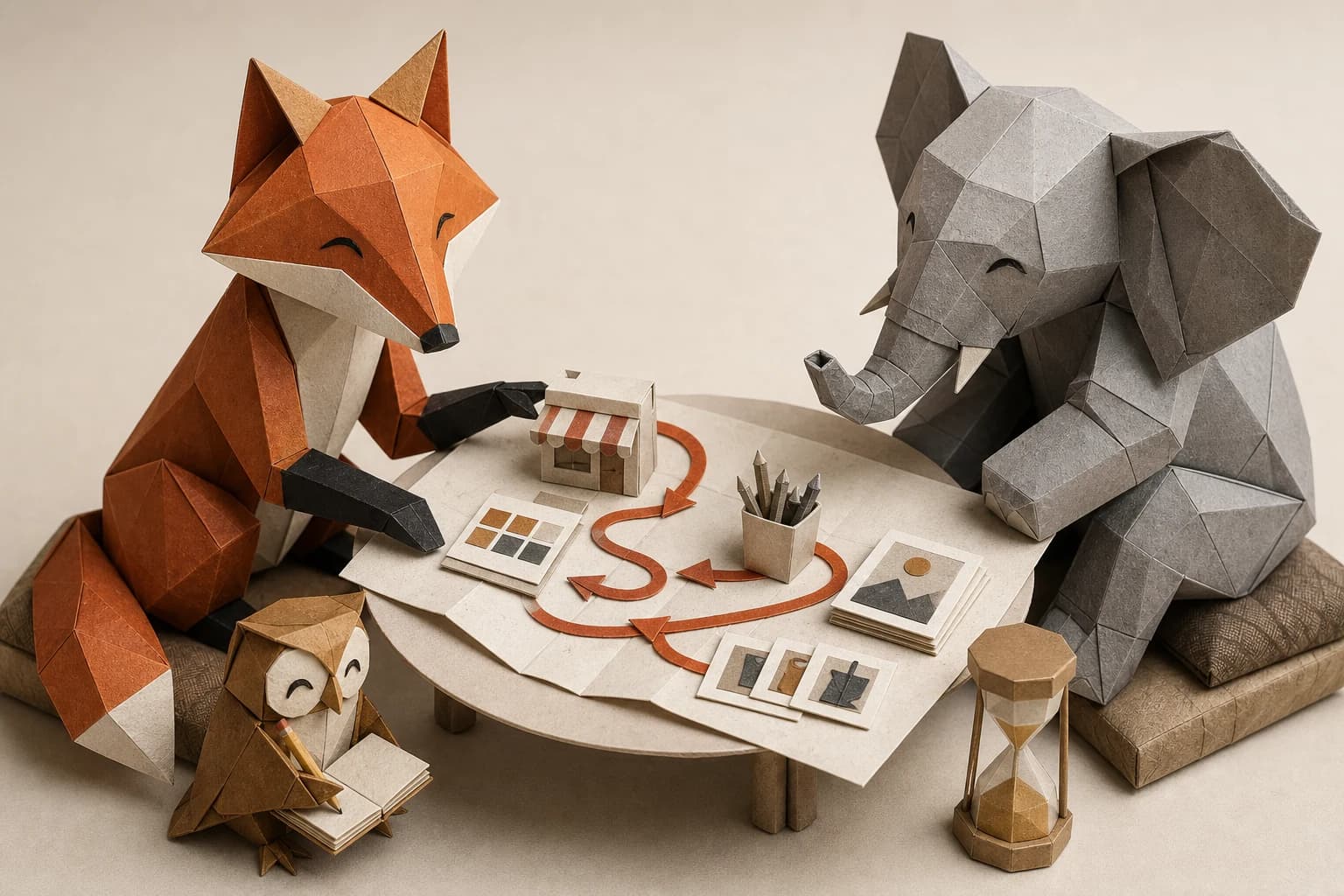 Origami founder and customer unfolding a real creative workflow together