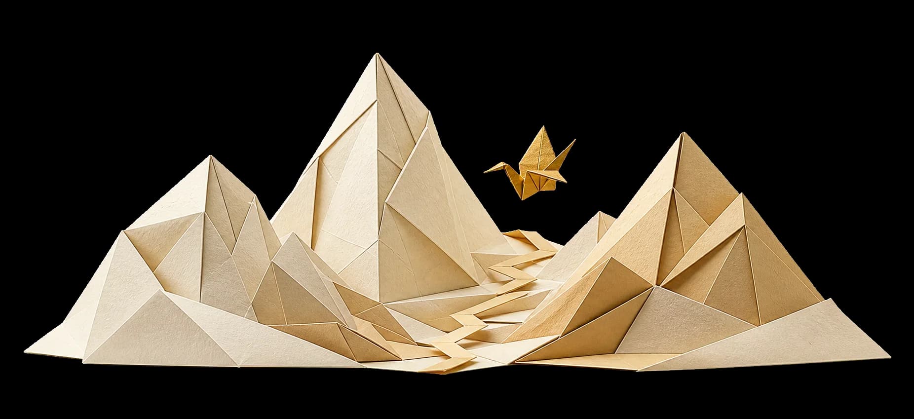 Origami illustration for Start from what you already drew.