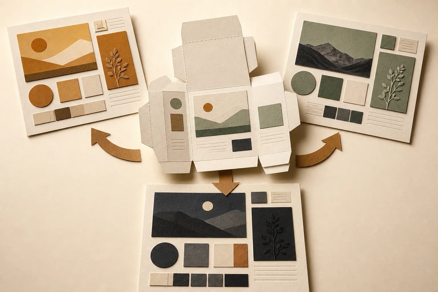 One master paper workflow producing several coordinated campaign sets