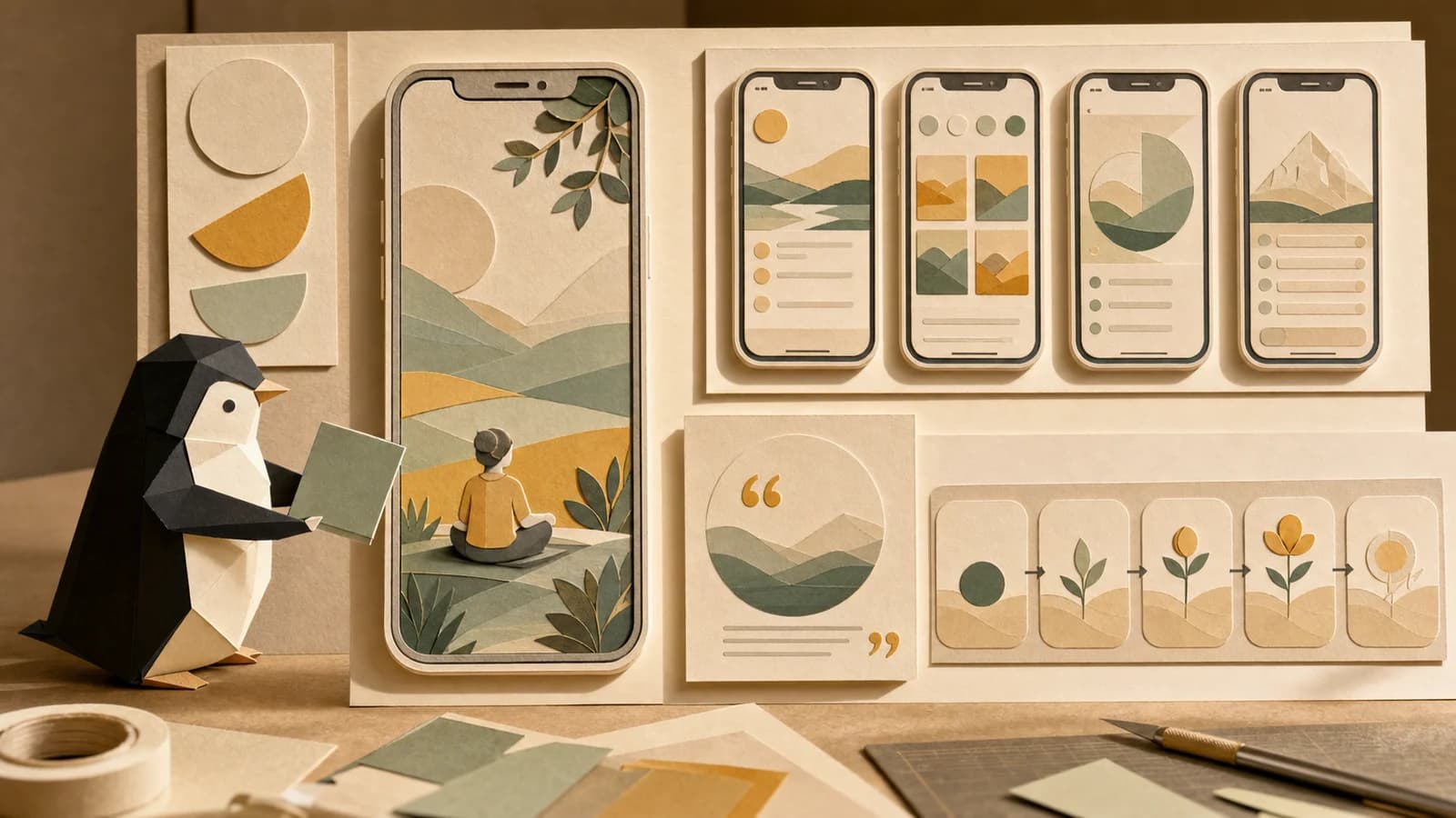 One mindful-planning app presented across acquisition video, store screenshots, review creative and icon animation