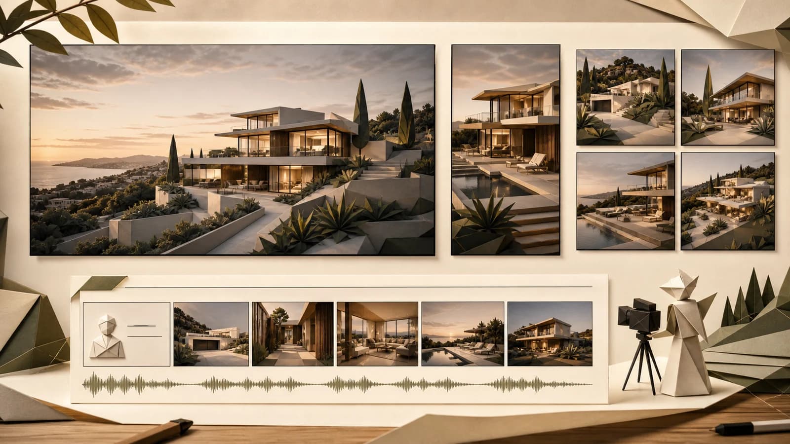 One hillside home listing translated into film, story, exterior and voiceover campaign formats